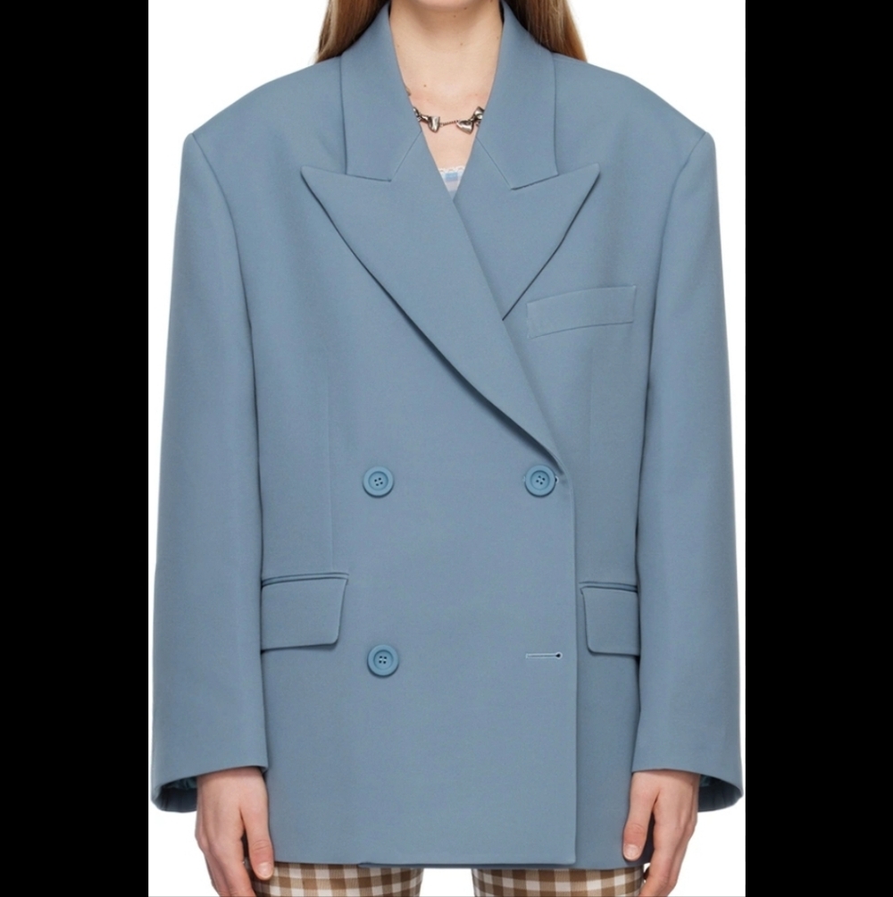 Women's Acne Double-Breasted Blue Blazer 34